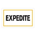"Expedite" Horizontal Rectangular Paper Label with Yellow Border - 3" x 5"