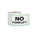 "No Forklift" Horizontal Rectangular Paper Label with Green Border - 3" x 5"