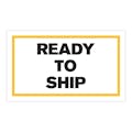 "Ready to Ship" Horizontal Rectangular Paper Label with Yellow Border - 3" x 5"