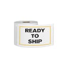 "Ready to Ship" Horizontal Rectangular Paper Label with Yellow Border - 3" x 5"