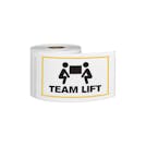 "Team Lift" Horizontal Rectangular Paper Label with Symbol & Yellow Border - 3" x 5"