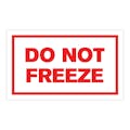 "Do Not Freeze" Horizontal Rectangular Paper Label with Red Border - 3" x 5"