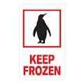 "Keep Frozen" Vertical Rectangular Paper Label with Symbol & Red Font - 3" x 5"
