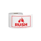 "Rush Horizontal" Rectangular Paper Label with Symbol & Red Border - 3" x 5"