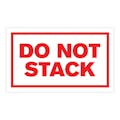 "Do Not Stack" Horizontal Rectangular Paper Label with Red Border - 3" x 5"