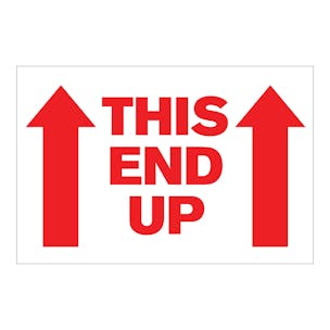 "This End Up" Rectangular Labels