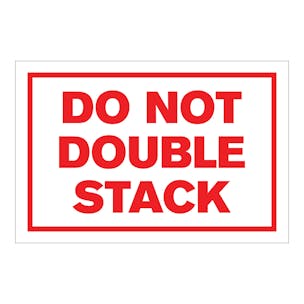 "Do Not Double Stack" Rectangular Labels
