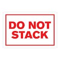 "Do Not Stack" Horizontal Rectangular Paper Label with Red Border - 4" x 6"