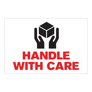 "Handle With Care" Rectangular Labels