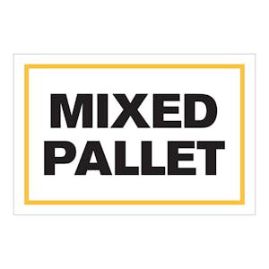 "Mixed Pallet" Horizontal Rectangular Paper Label with Yellow Border - 4" x 6"