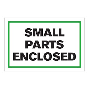 "Small Parts Enclosed" Rectangular Labels