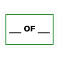 "__ of __" Horizontal Rectangular Paper Write-On Label with Green Border - 4" x 6"