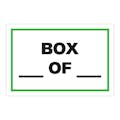 "Box __ of __" Horizontal Rectangular Paper Write-On Label with Green Border - 4" x 6"