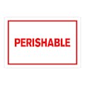 "Perishable" Horizontal Rectangular Paper Label with Red Border - 4" x 6"