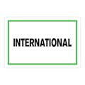 "International" Horizontal Rectangular Paper Label with Green Border - 4" x 6"