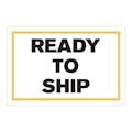 "Ready to Ship" Horizontal Rectangular Paper Label with Yellow Border - 4" x 6"