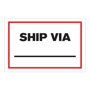 "Ship Via" Rectangular Labels