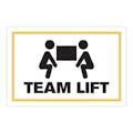 "Team Lift" Horizontal Rectangular Paper Label with Symbol & Yellow Border - 4" x 6"