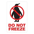 "Do Not Freeze" Vertical Rectangular Paper Label with Symbol & Red Font - 4" x 6"