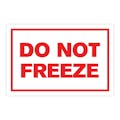 "Do Not Freeze" Horizontal Rectangular Paper Label with Red Border - 4" x 6"