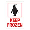 "Keep Frozen" Vertical Rectangular Paper Label with Symbol & Red Font - 4" x 6"