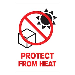 "Protect From Heat" Rectangular Labels