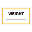 "Weight ____" Horizontal Rectangular Paper Write-On Label with Yellow Border - 3" x 5"