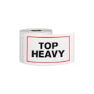 "Top Heavy" Horizontal Rectangular Paper Label with Red Border - 3" x 5"