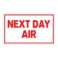 "Next Day Air" Horizontal Rectangular Paper Label with Red Border - 3" x 5"