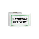 "Saturday Delivery" Horizontal Rectangular Paper Label with Green Border - 3" x 5"