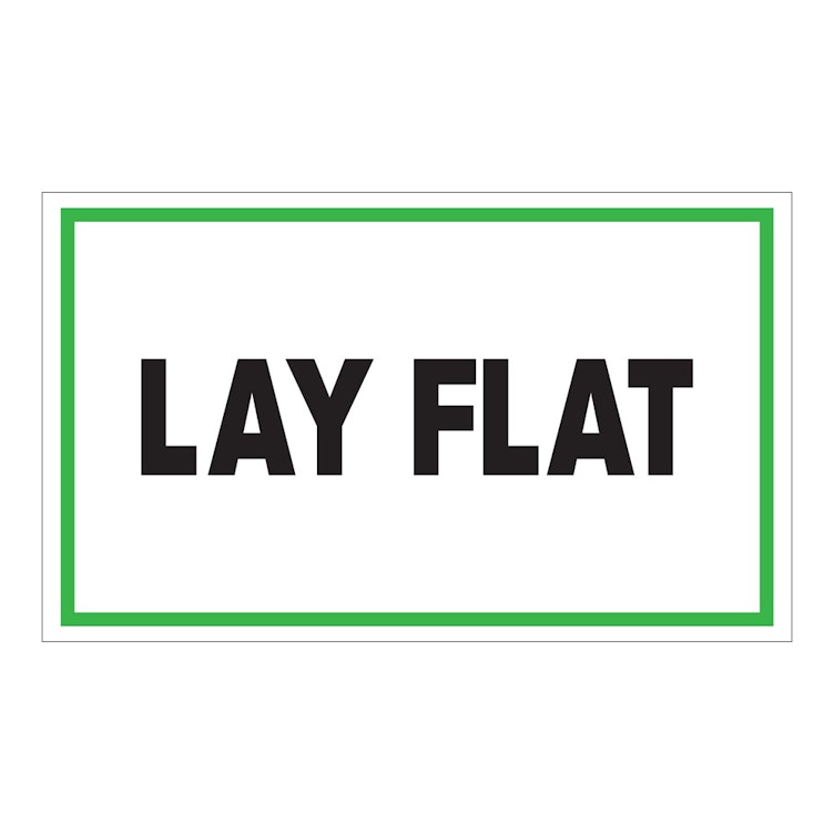 "Lay Flat" Horizontal Rectangular Paper Label with Green Border - 3" x 5"
