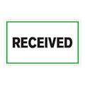 "Received" Horizontal Rectangular Paper Label with Green Border - 3" x 5"
