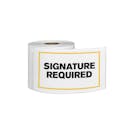 "Signature Required" Horizontal Rectangular Paper Label with Yellow Border - 3" x 5"