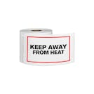 "Keep Away from Heat" Horizontal Rectangular Paper Label with Red Border - 3" x 5"