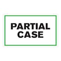 "Partial Case" Horizontal Rectangular Paper Label with Green Border - 3" x 5"