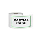 "Partial Case" Horizontal Rectangular Paper Label with Green Border - 3" x 5"