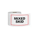 "Mixed Skid" Horizontal Rectangular Paper Label with Red Border - 3" x 5"