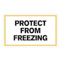 "Protect from Freezing" Horizontal Rectangular Paper Label with Yellow Border - 3" x 5"