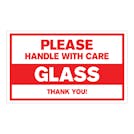"Glass - Handle With Care" Rectangular Labels