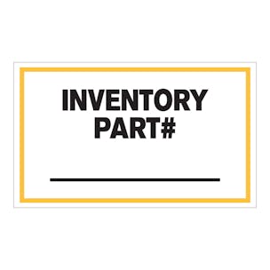 "Inventory Part Number" Rectangular Labels