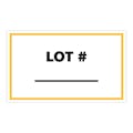 Lot Number ____ Horizontal Rectangular Paper Write-On Label with Yellow Border - 3 x 5