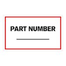"Part Number" Rectangular Labels