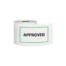 "Approved" Horizontal Rectangular Paper Label with Green Border - 3" x 5"