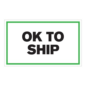 "OK To Ship" Rectangular Labels
