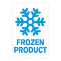 "Frozen Product" Vertical Rectangular Paper Label with Symbol & Blue Font - 4" x 6"