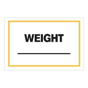 "Weight" Rectangular Labels
