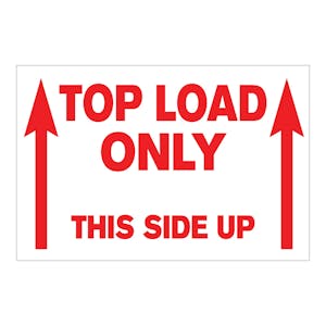 "Top Load Only" Rectangular Labels