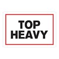 "Top Heavy" Horizontal Rectangular Paper Label with Red Border - 4" x 6"