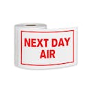 "Next Day Air" Horizontal Rectangular Paper Label with Red Border - 4" x 6"