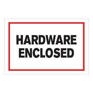 "Hardware Enclosed" Rectangular Labels